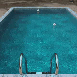 3D Swimming Pool Model – Low-Poly with Golden Handrails
