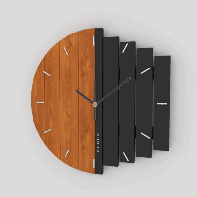 Modern Minimalist 3D Clock – Wood & Metal Design