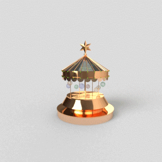 Charming Carousel 3D Model – Low-Poly Vibrant Design