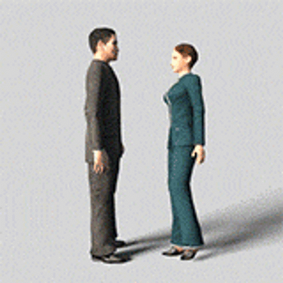 Business Duo Low-Poly 3D Model