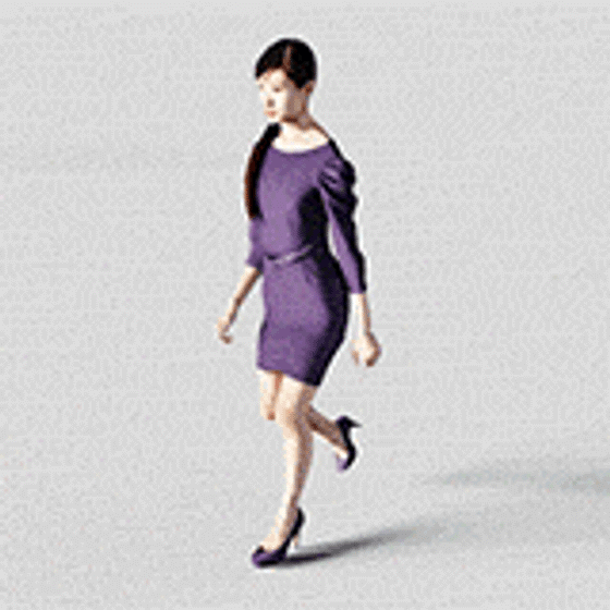 Elegant Lady in Purple 3D model