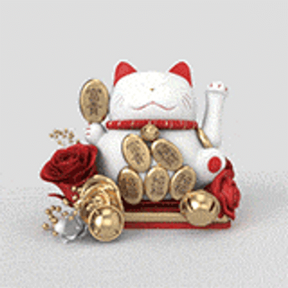 Animated Lucky Cat 3D Model