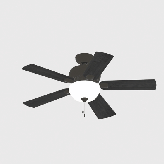 Elegant Low Poly Ceiling Fan 3D Model
